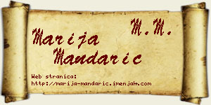 Marija Mandarić vizit kartica